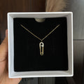 Safety Pin Sparkle Necklace