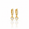 Heart Drop hoop earrings