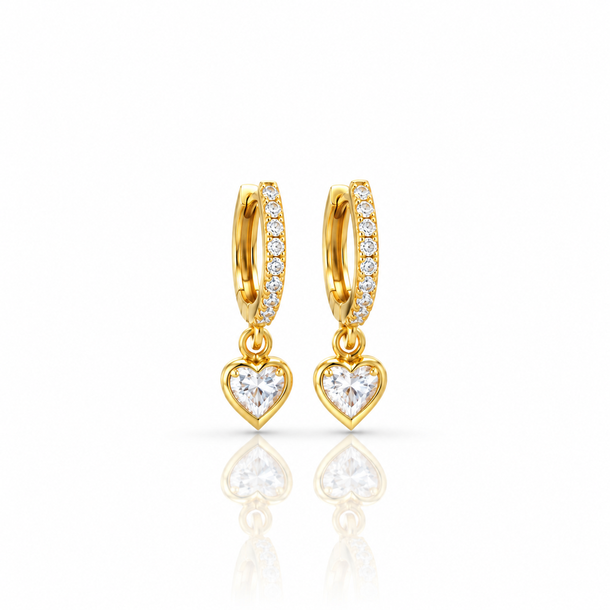 Heart Drop hoop earrings