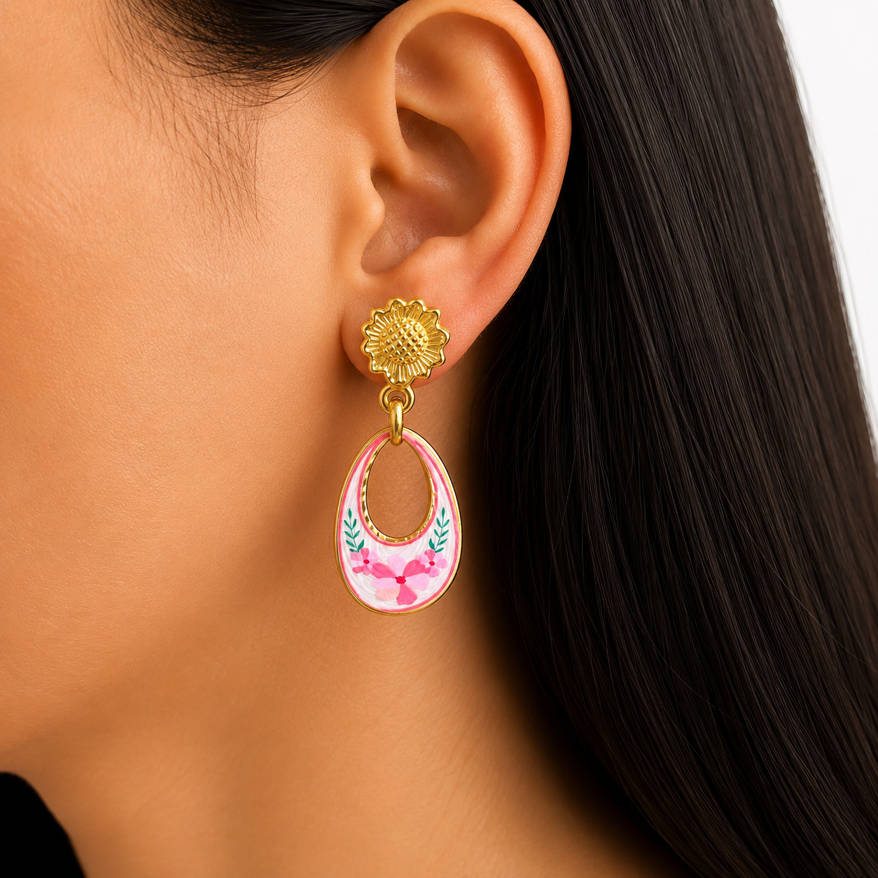 Bloom Enamel Drop Earrings