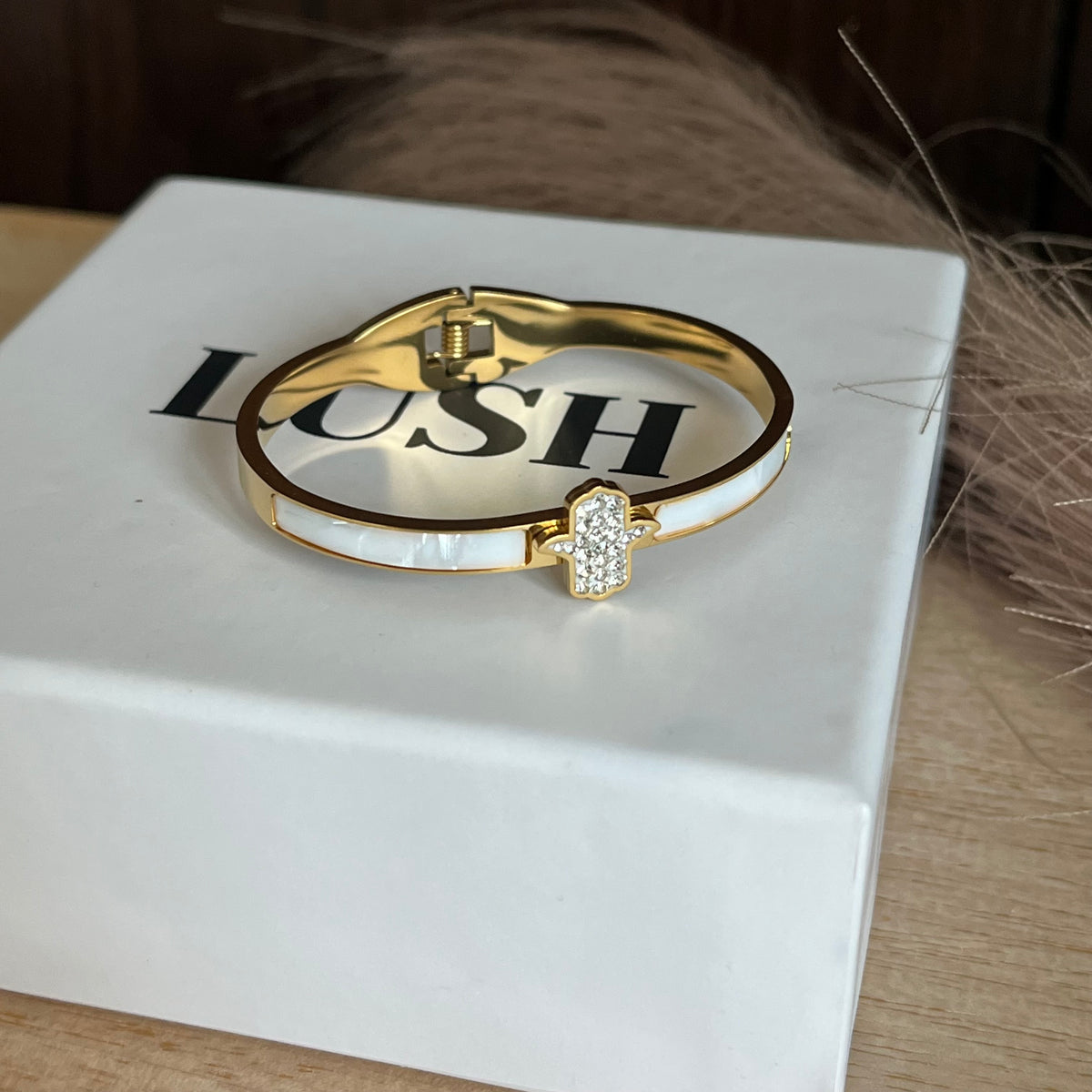 Elara Crystal Cuff Bangle | Small Size