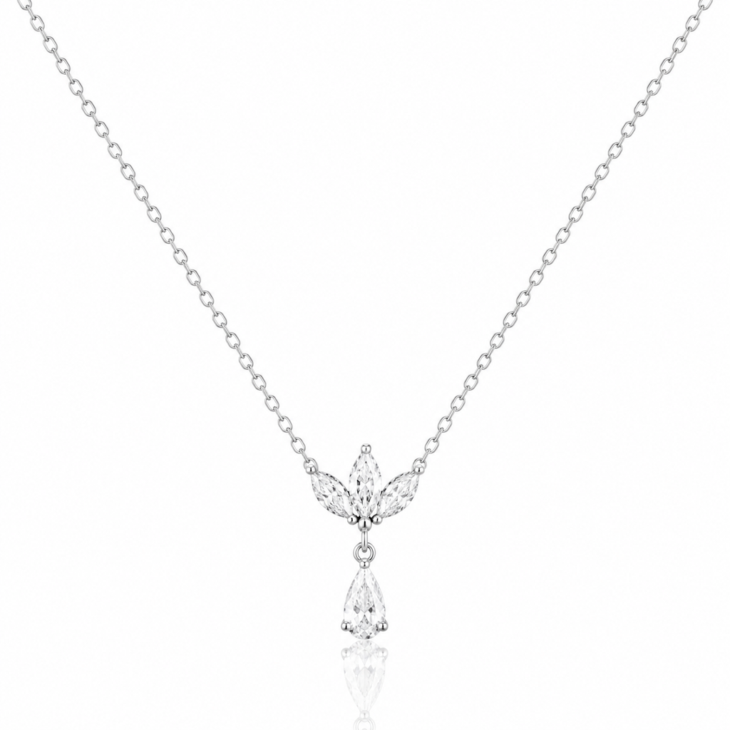 Crystal Petal Drop Necklace