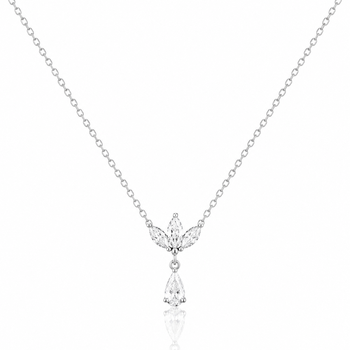 Crystal Petal Drop Necklace