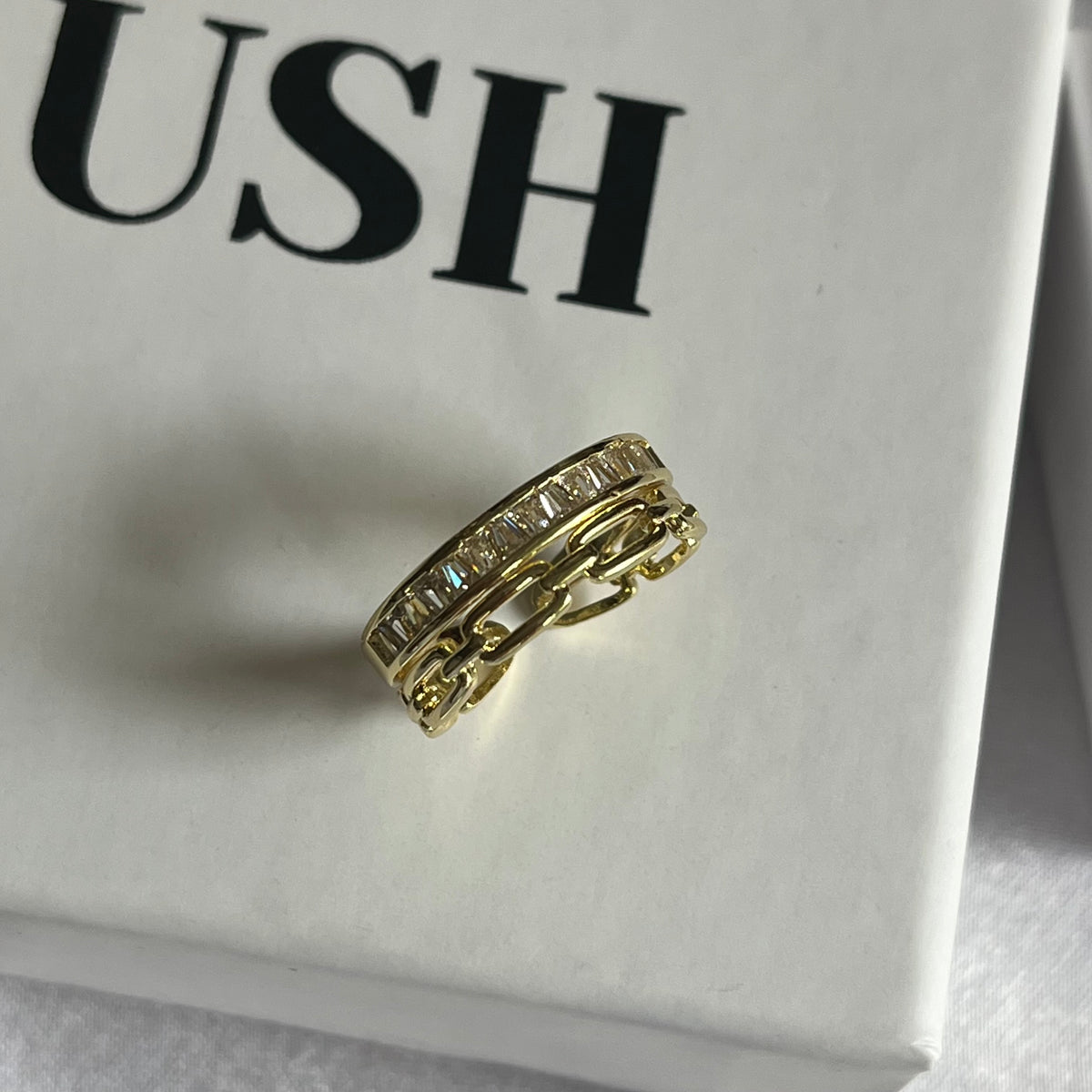 Crystal Duo Band Ring