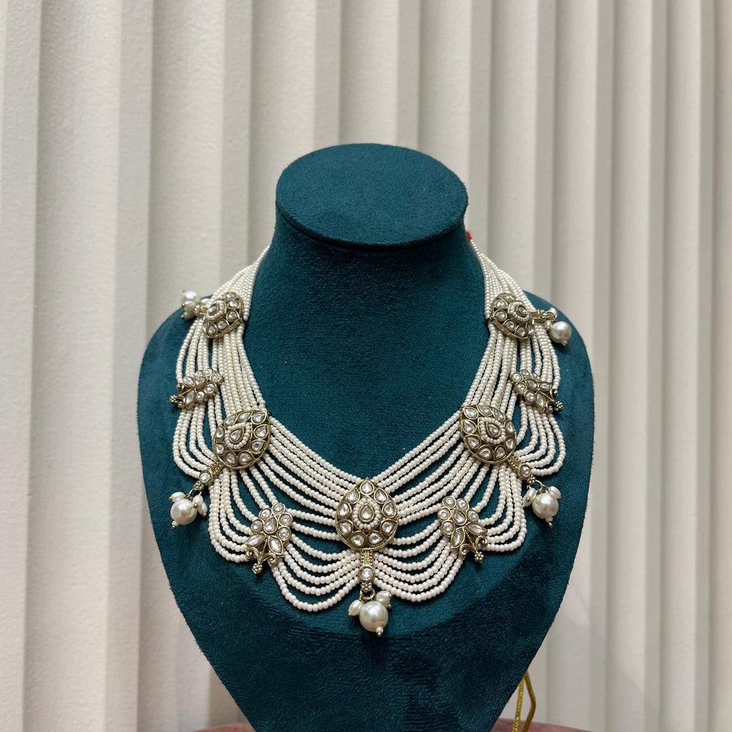 Ivory Pearl Cascade Statement Set