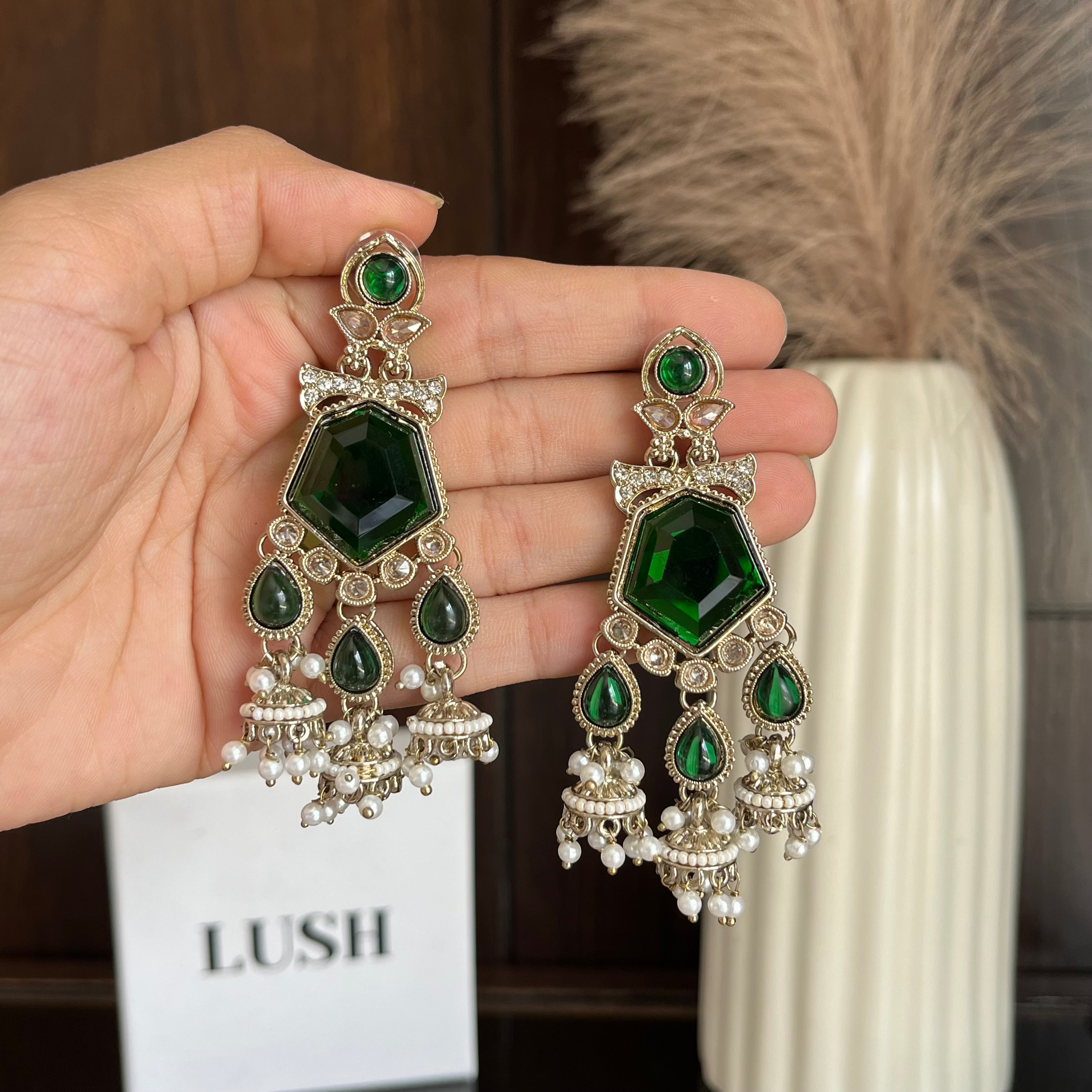 Rosette Jhumki Statement Earrings