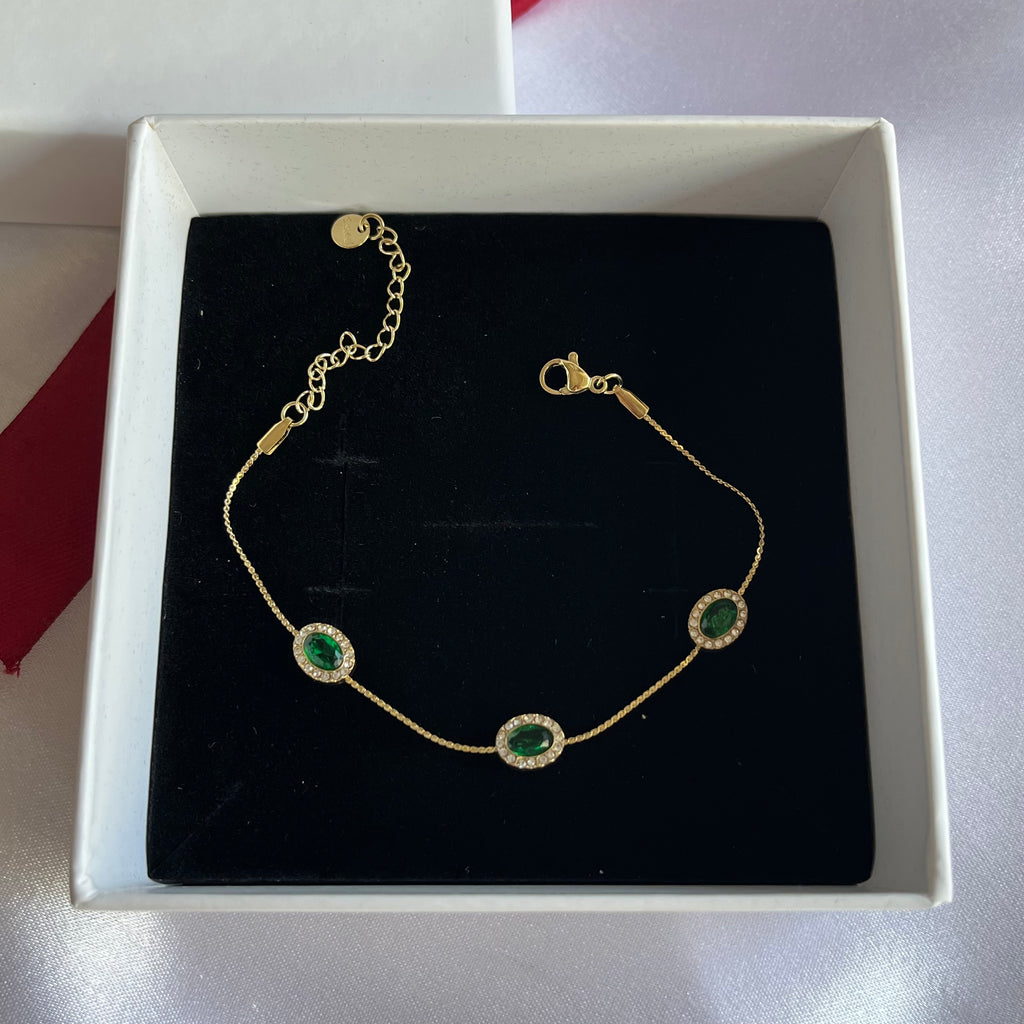 Emerald Halo Bracelet