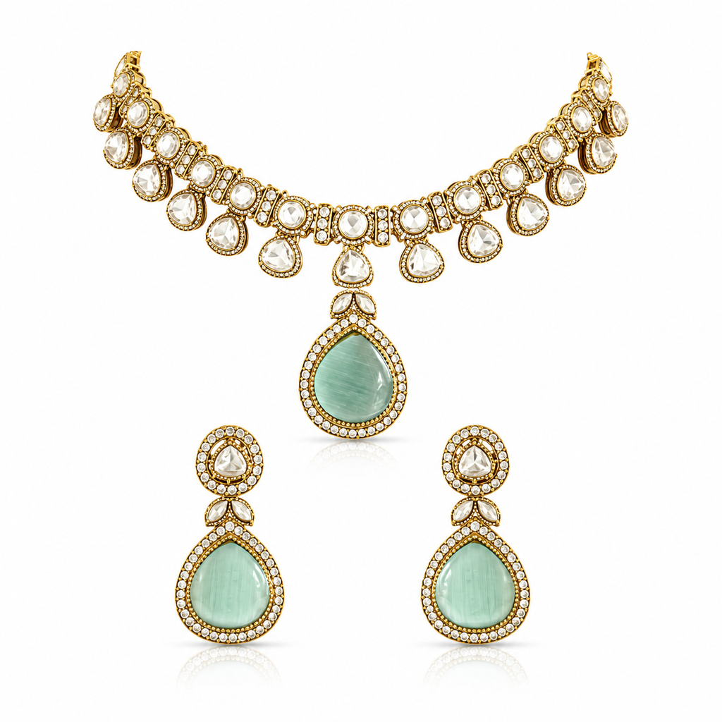 Mint Aura Pendant Necklace Set