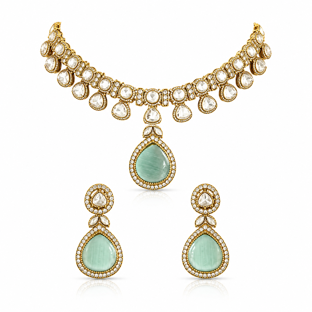 Mint Aura Pendant Necklace Set