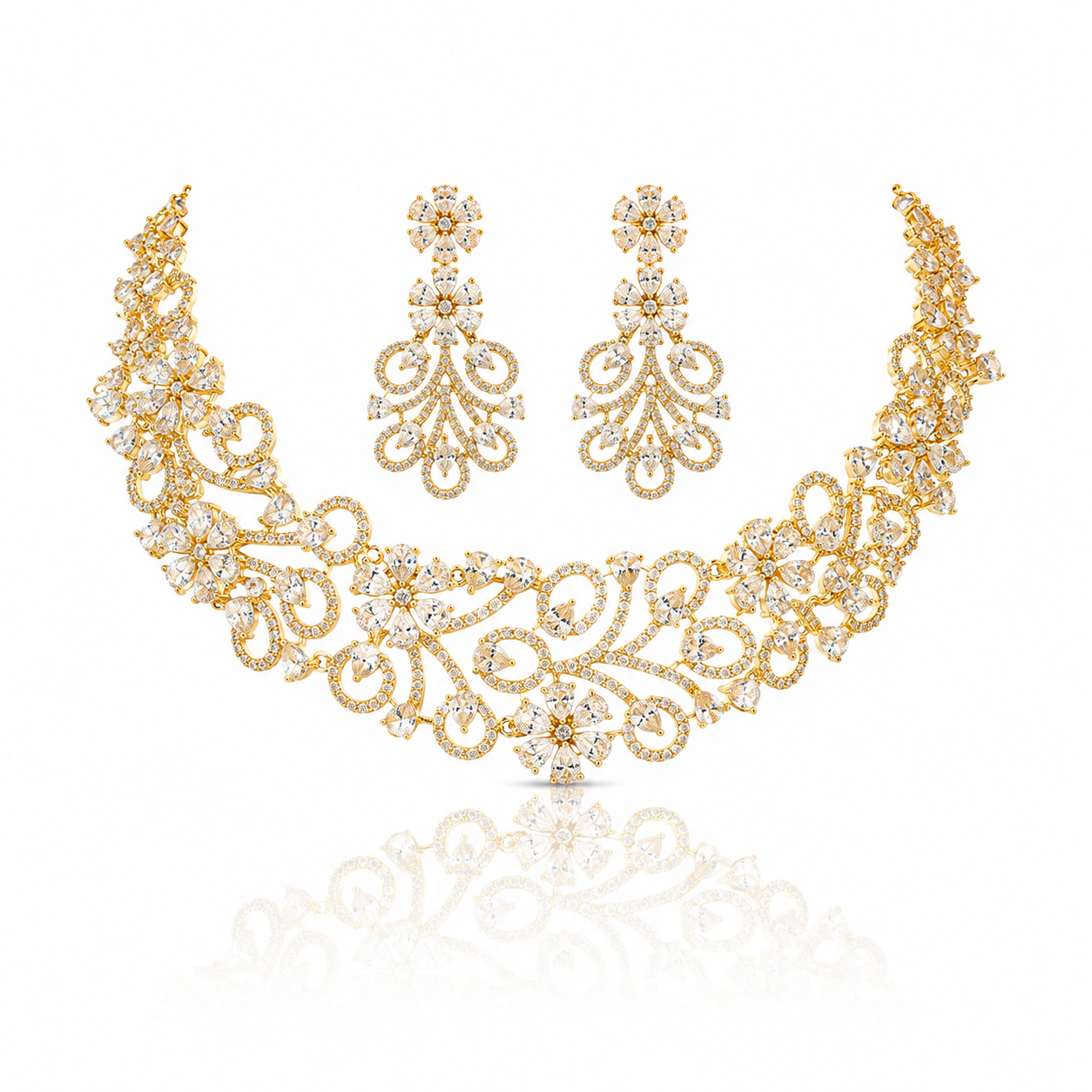 Celeste Floral Crystal Statement Set
