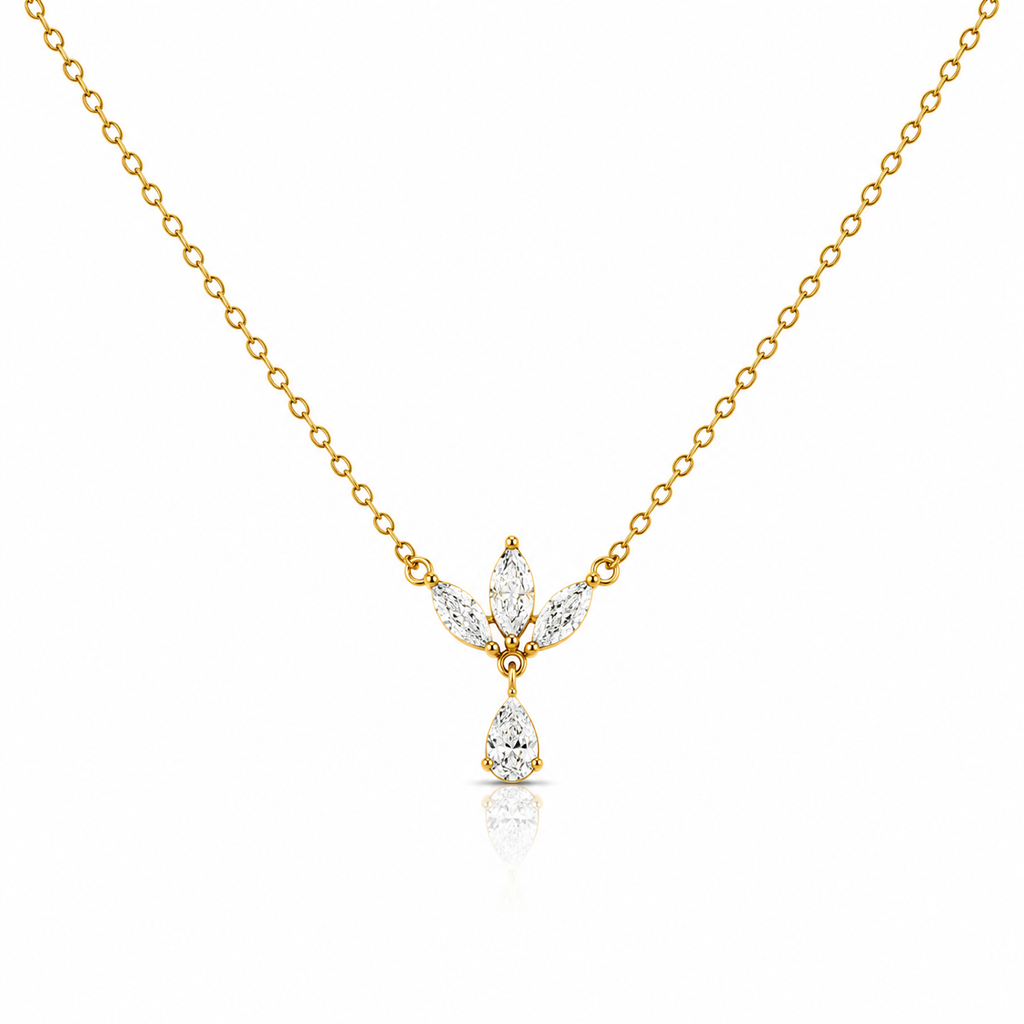 Crystal Petal Drop Necklace