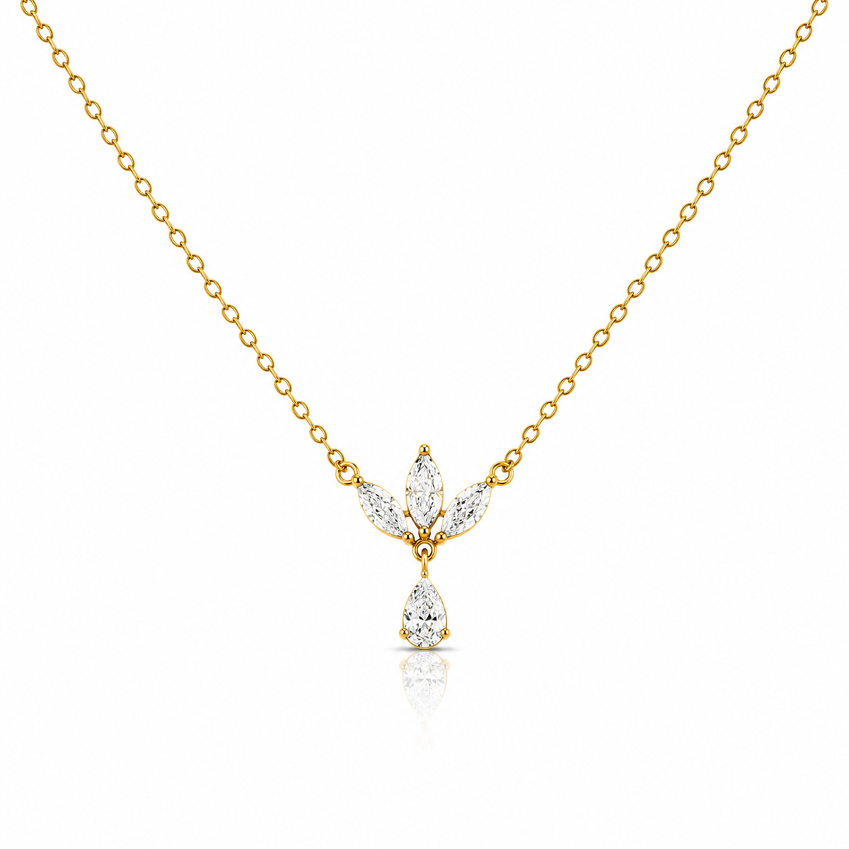 Crystal Petal Drop Necklace