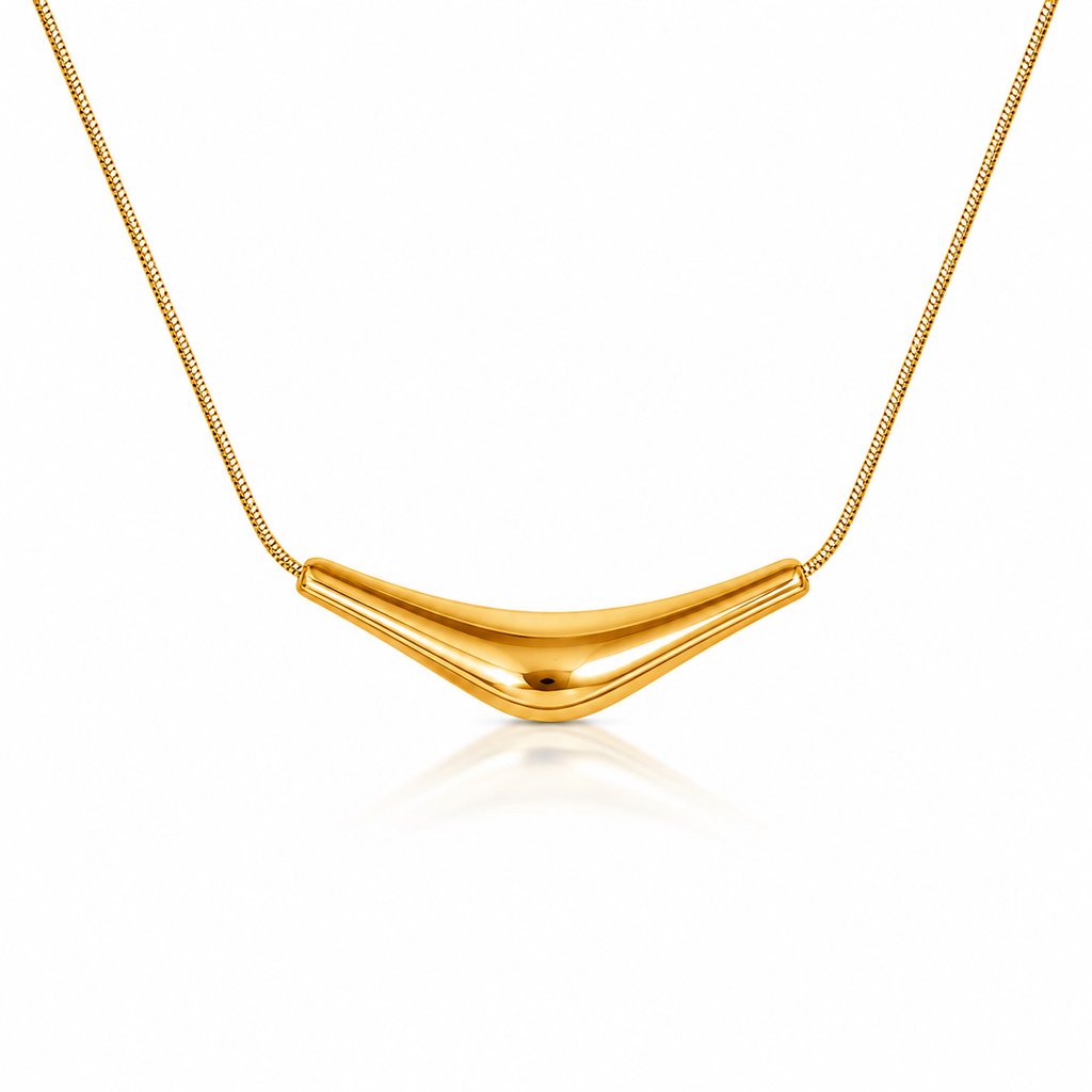 Sculpted V Bar Necklace