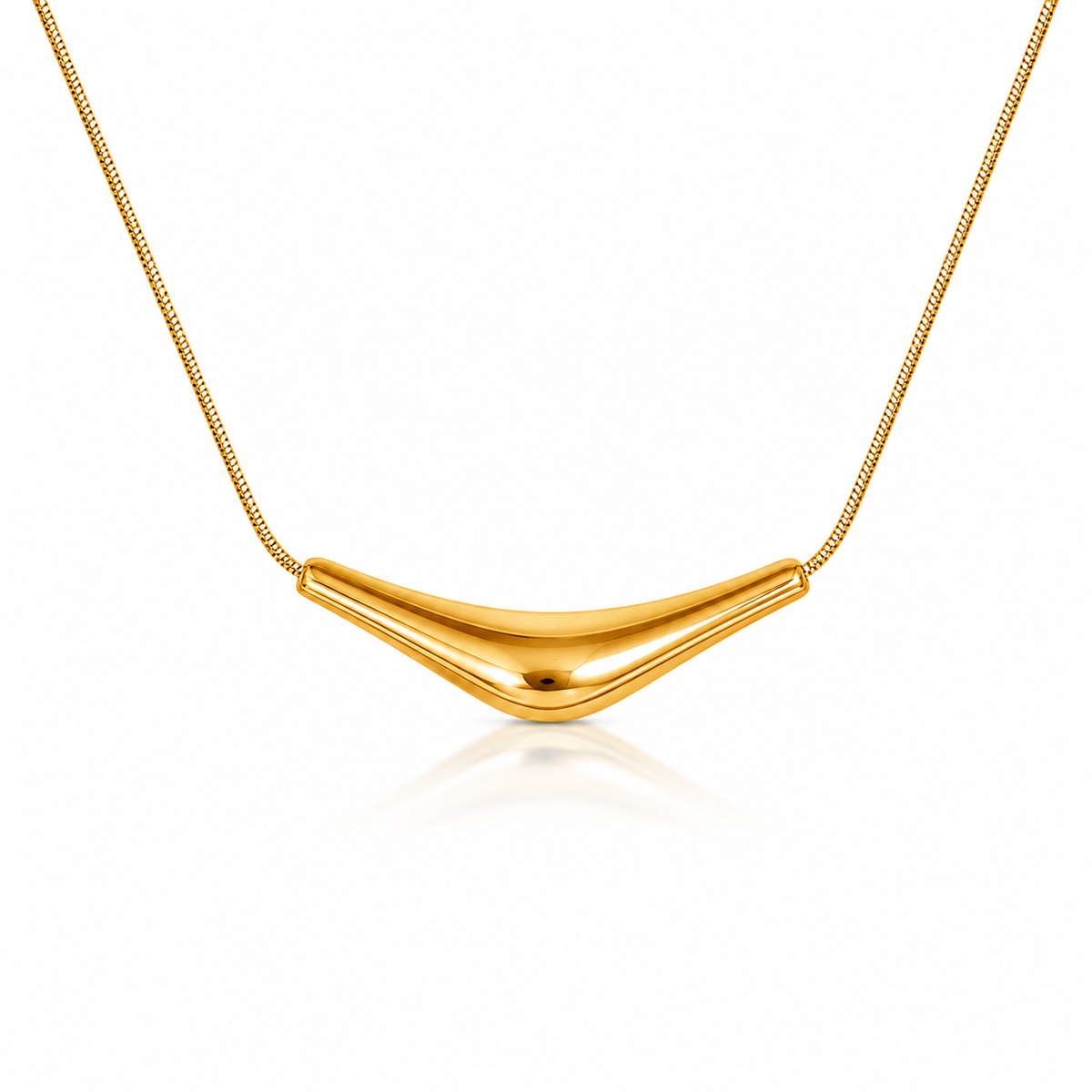 Sculpted V Bar Necklace