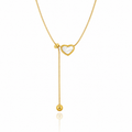 Pearl Heart Lariat Necklace
