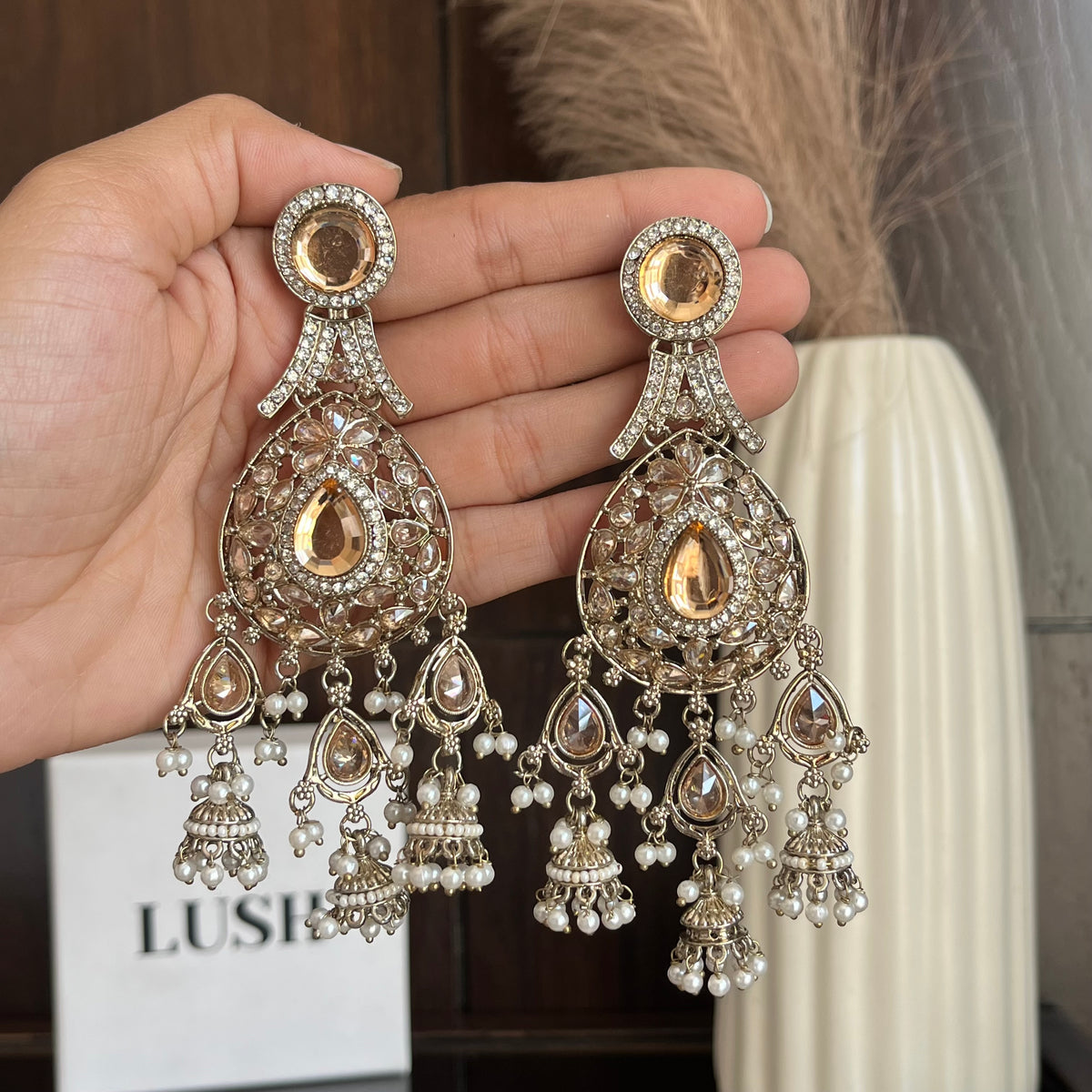 Kundan Chandelier Earrings