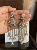 Royal Ruby Kundan Long Jhumka Earrings