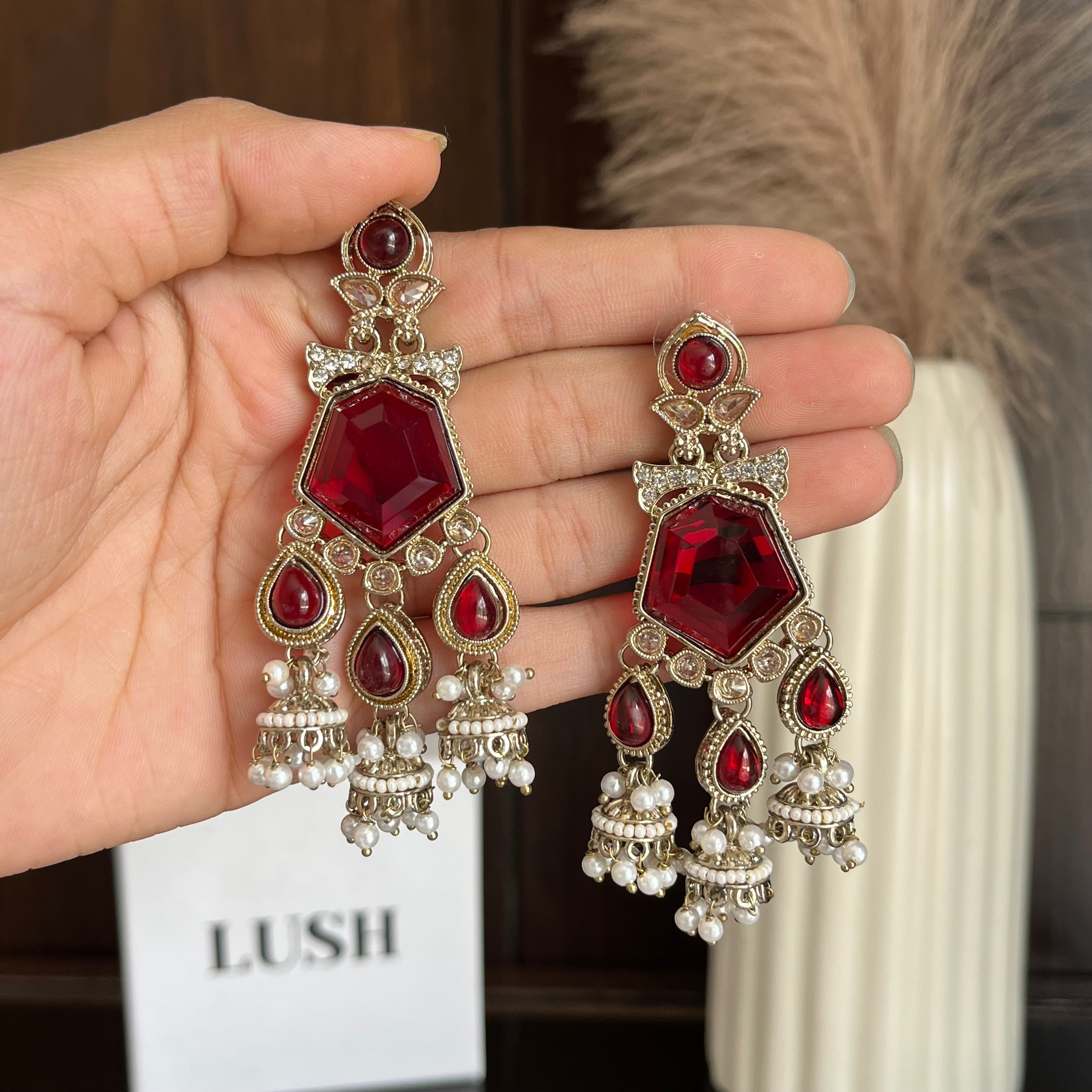 Rosette Jhumki Statement Earrings