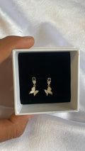 Mop butterfly drop earrings
