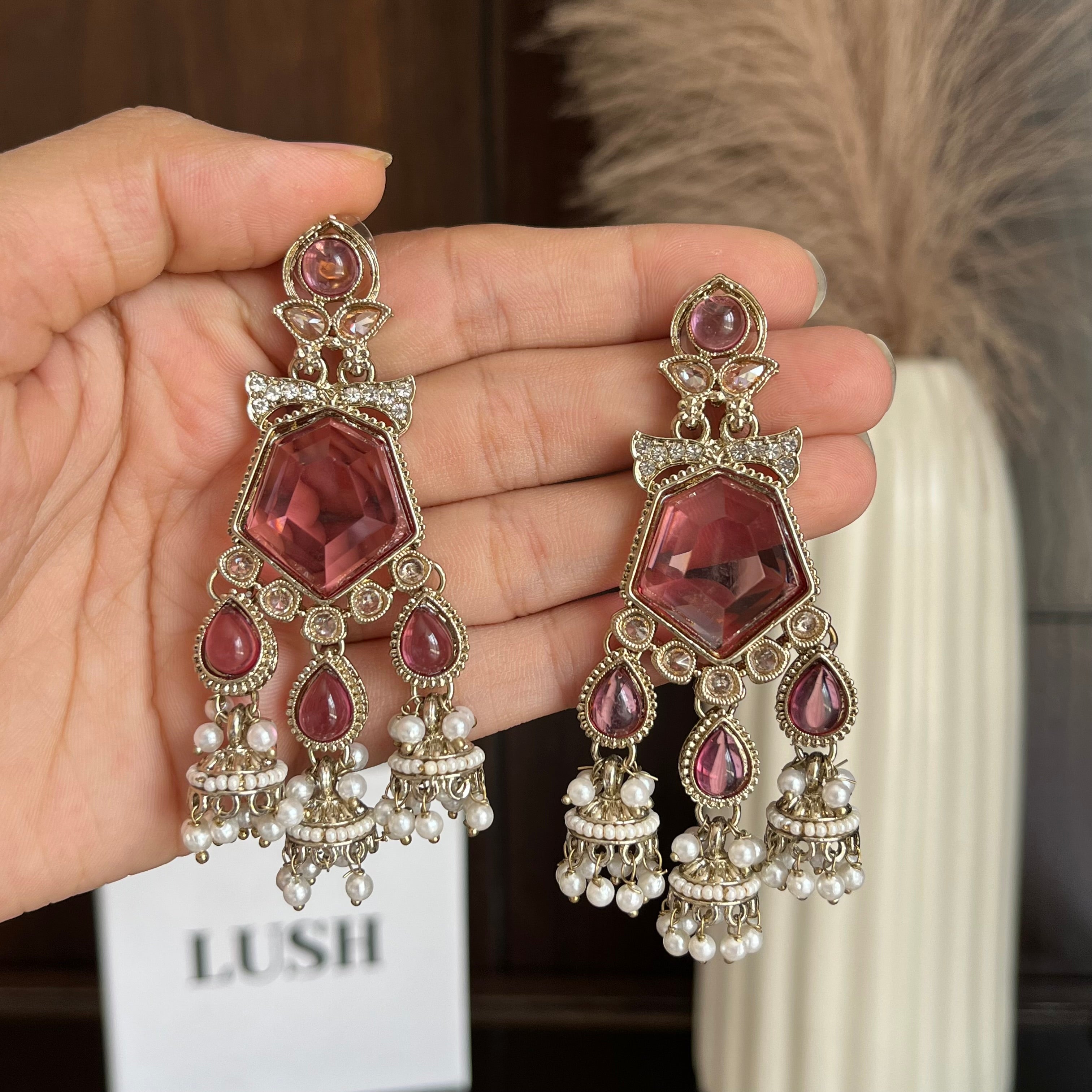 Rosette Jhumki Statement Earrings