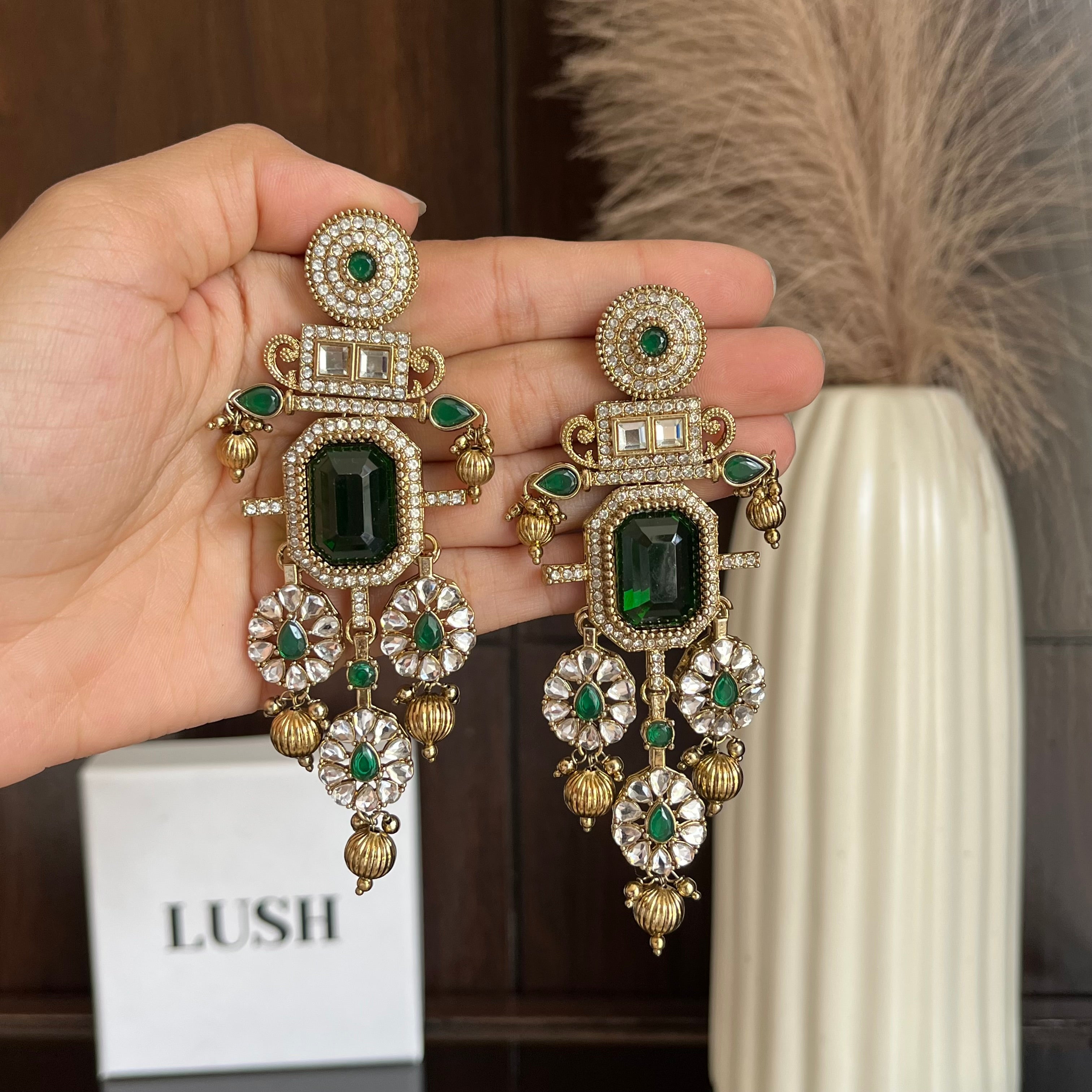 Regal Architectural Crystal Chandelier Earrings