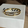 Gold-Tone Crystal Open Bangle Standard Size