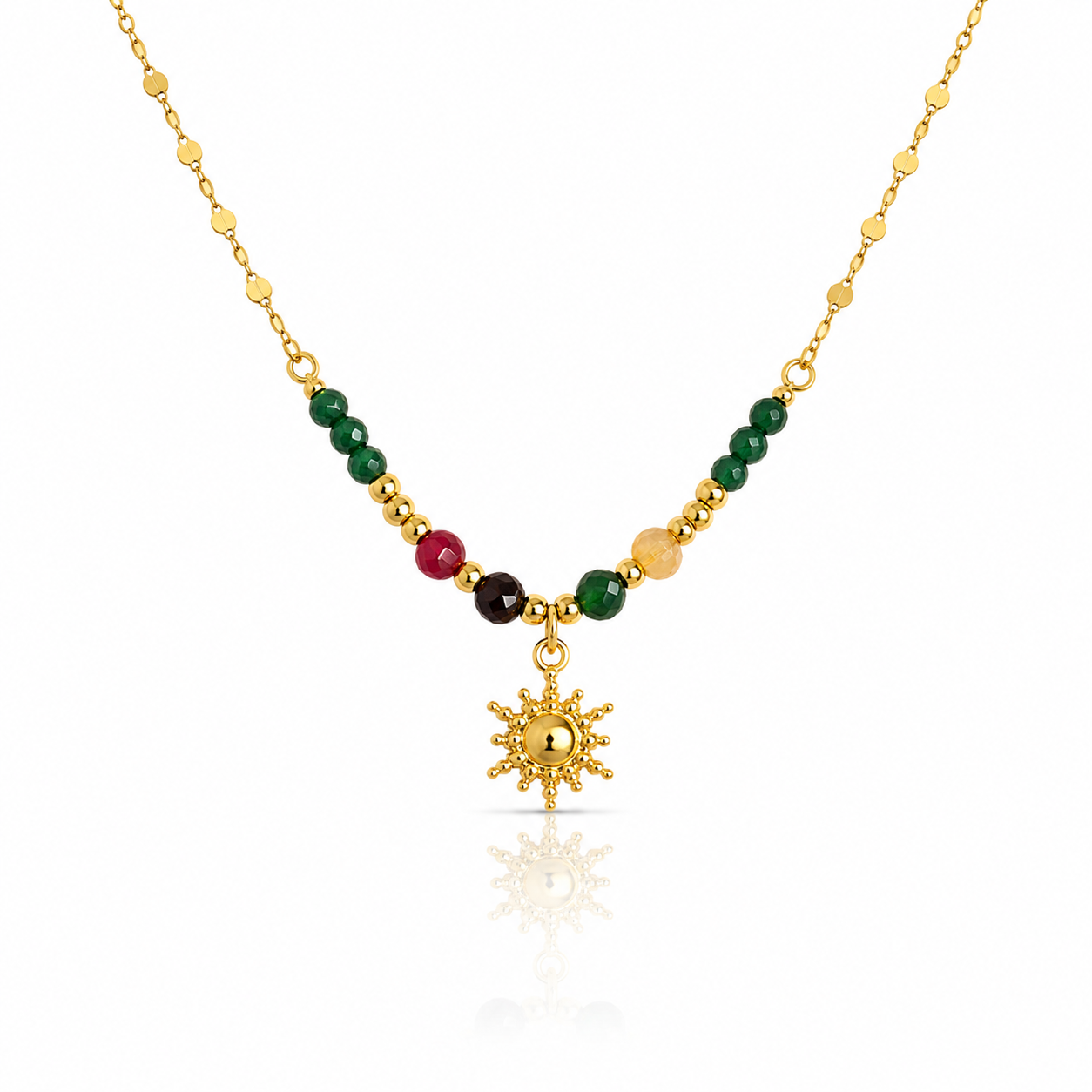 Celestial Sunstone Beaded Necklace