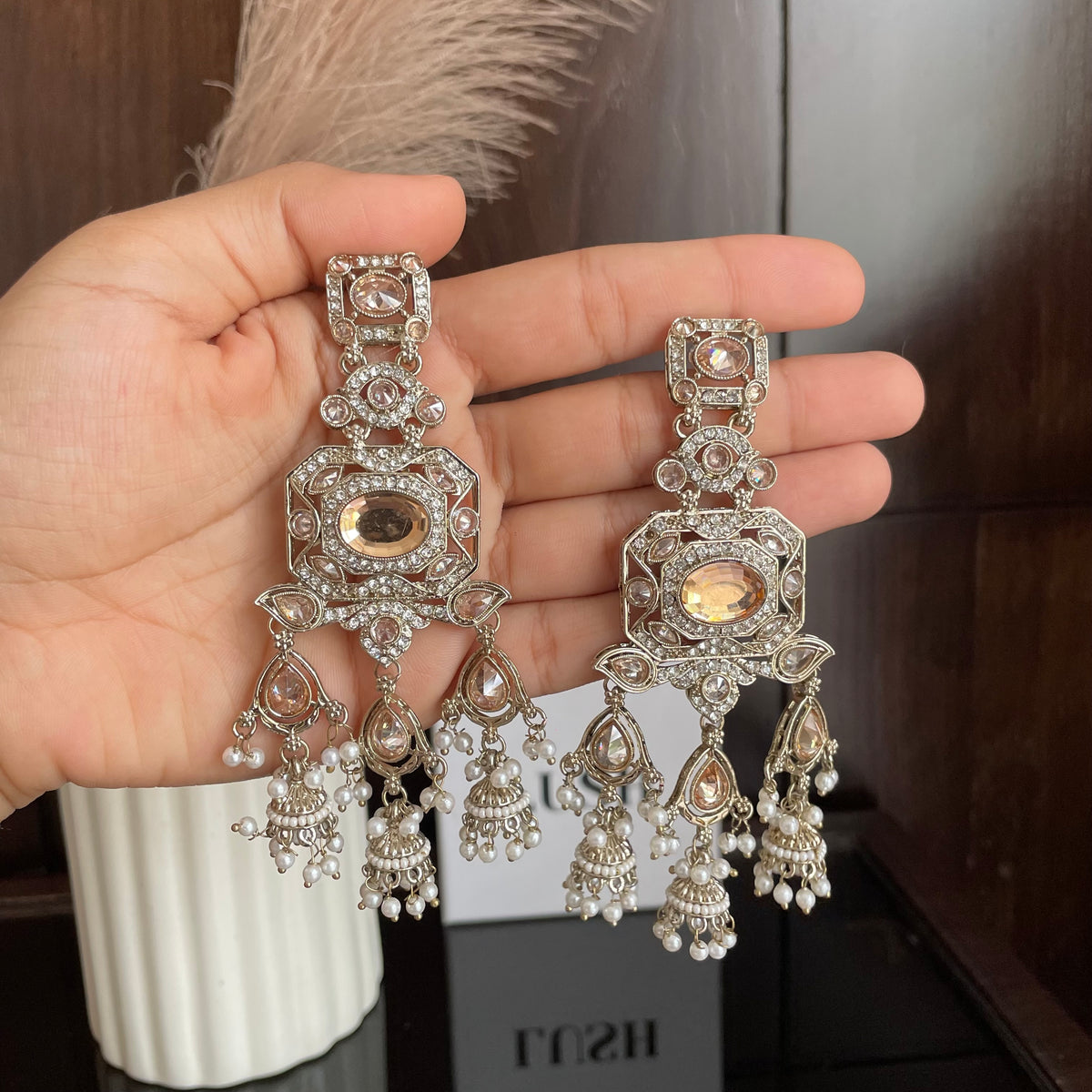 Noor Stone Jhumkas