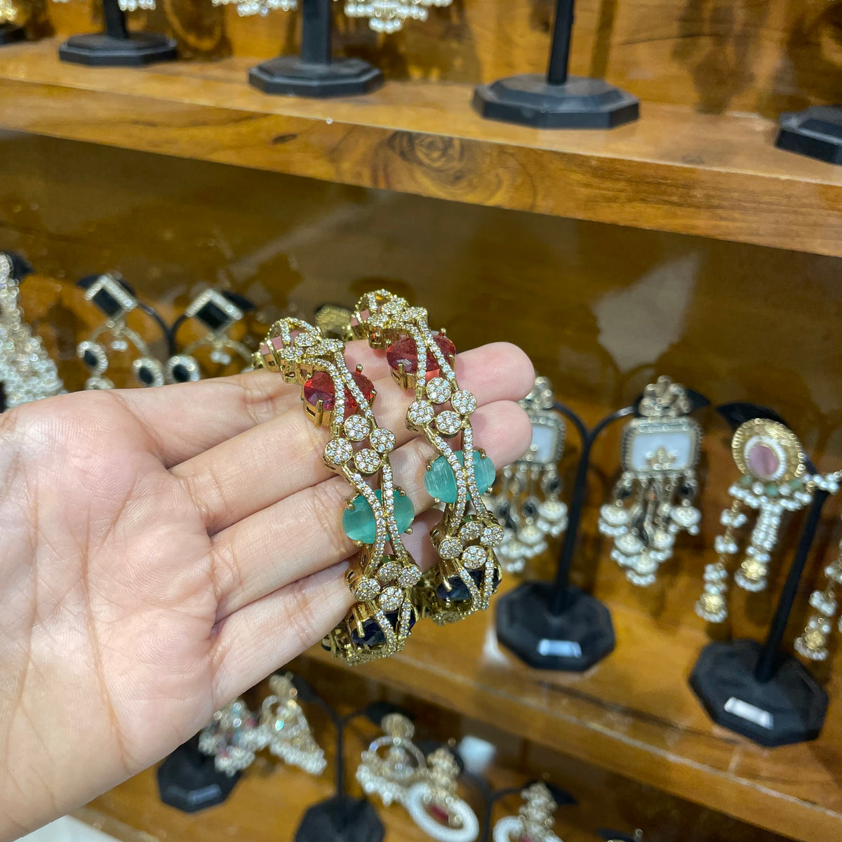 Multi coloured ad bangles