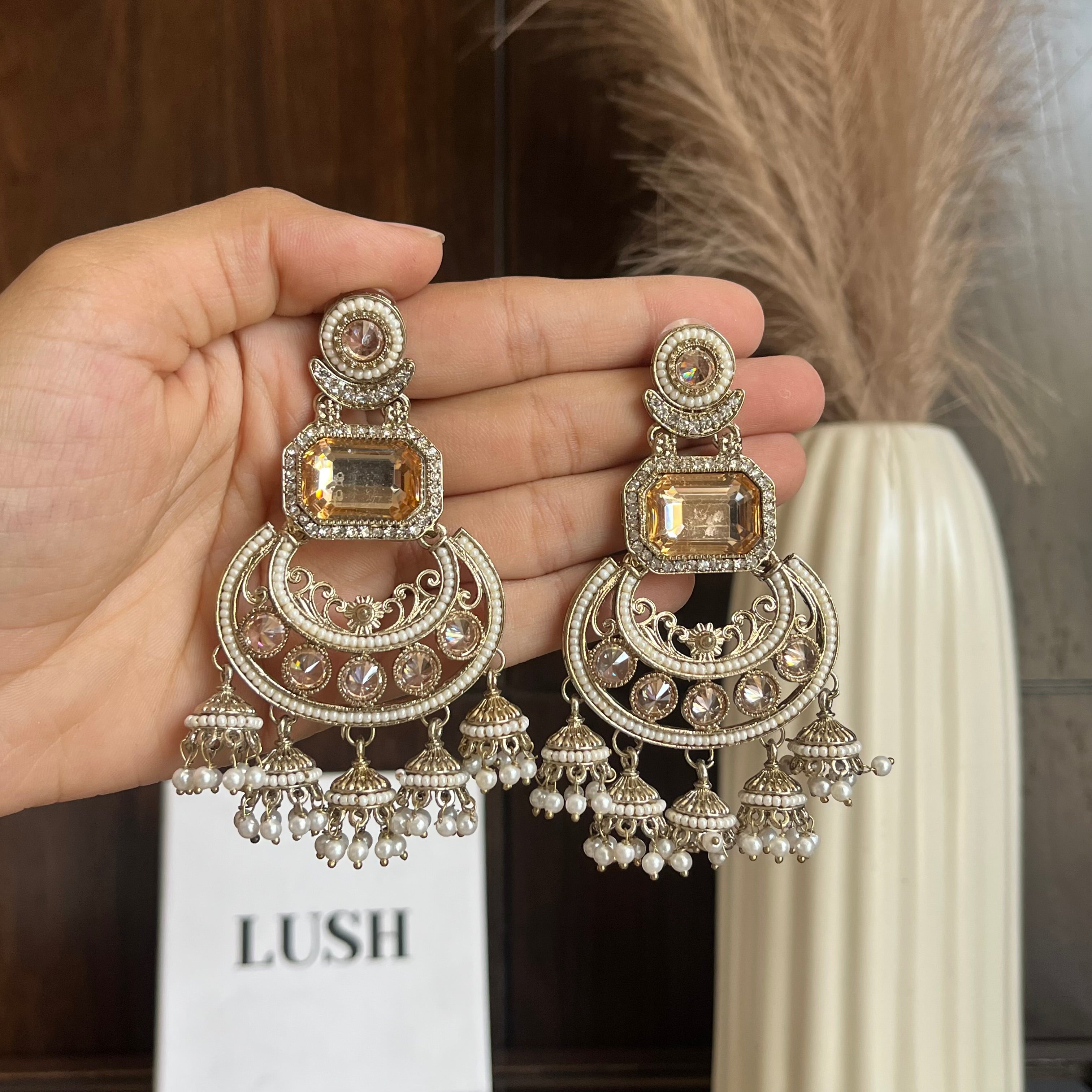 Noor Chandbali Jhumka Earrings