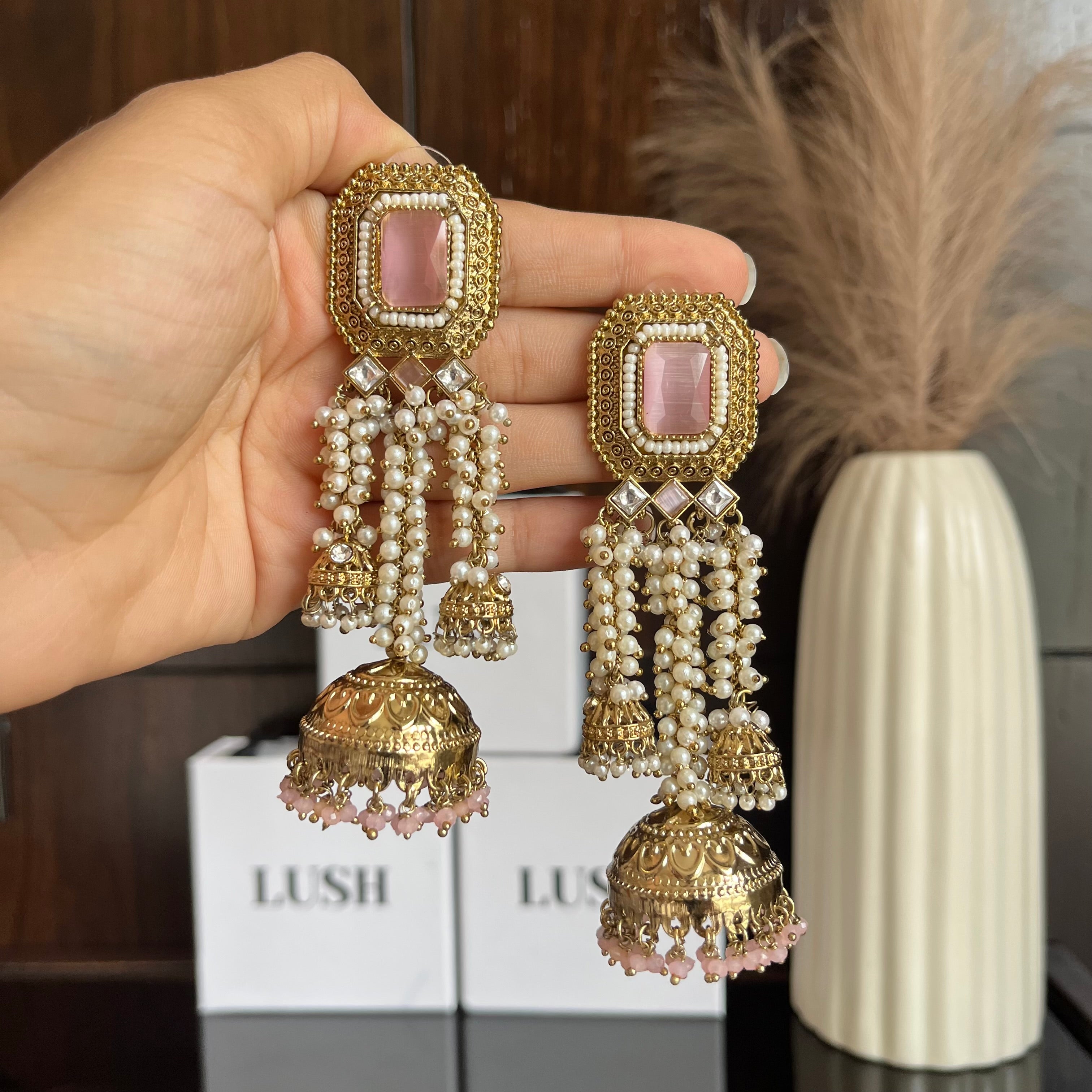 Zareen Pearl Jhumka Earrings