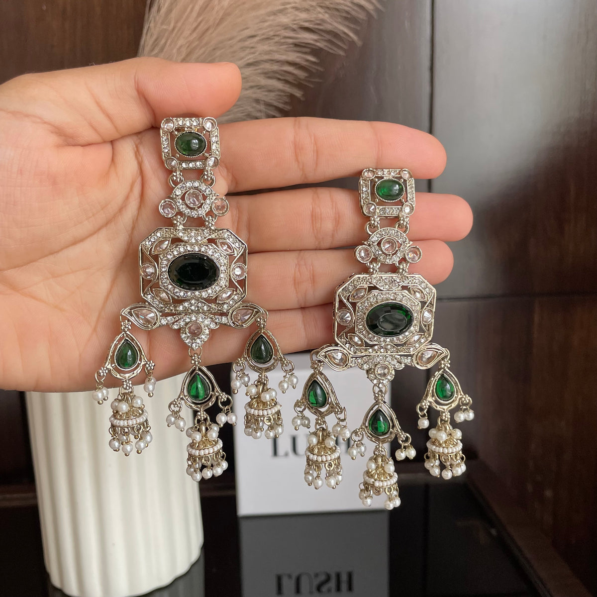 Noor Stone Jhumkas