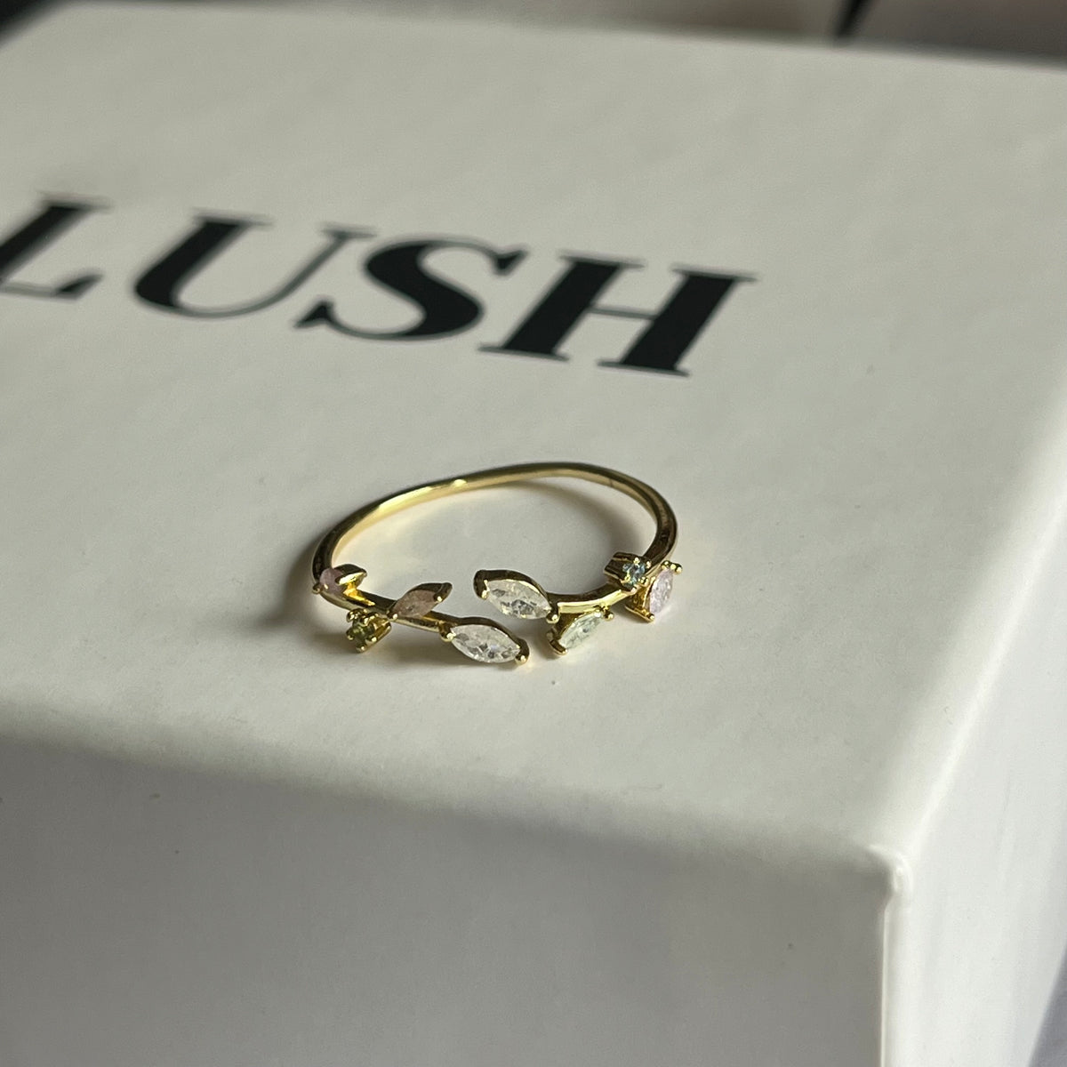 Floral Crystal Statement Ring