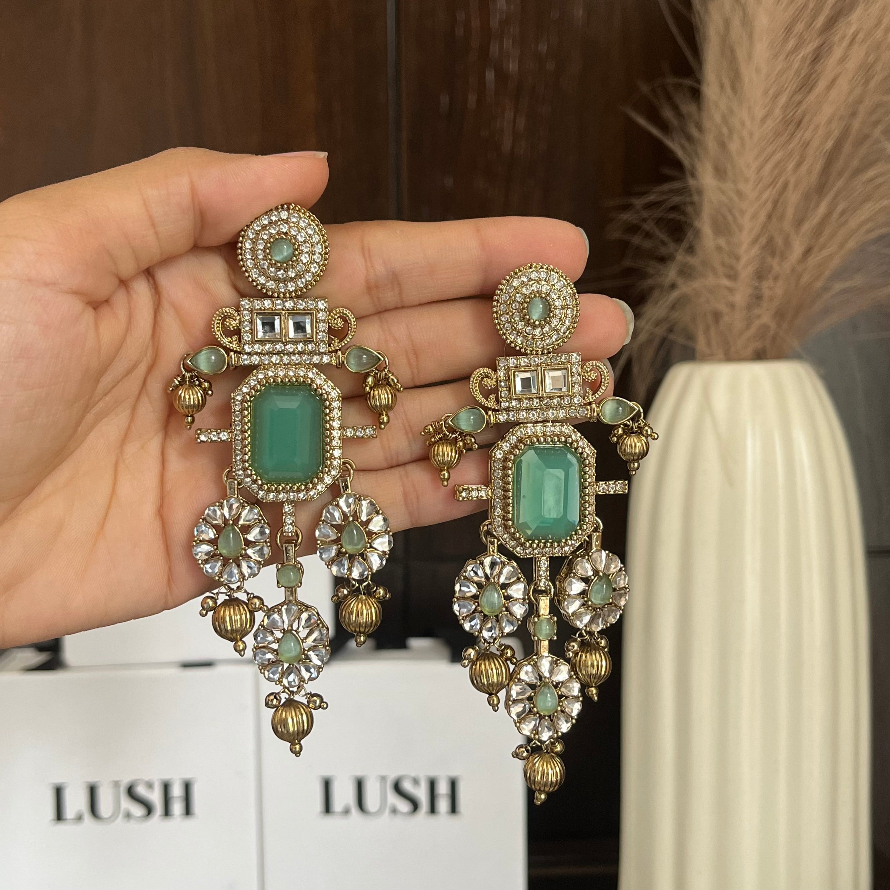 Regal Architectural Crystal Chandelier Earrings