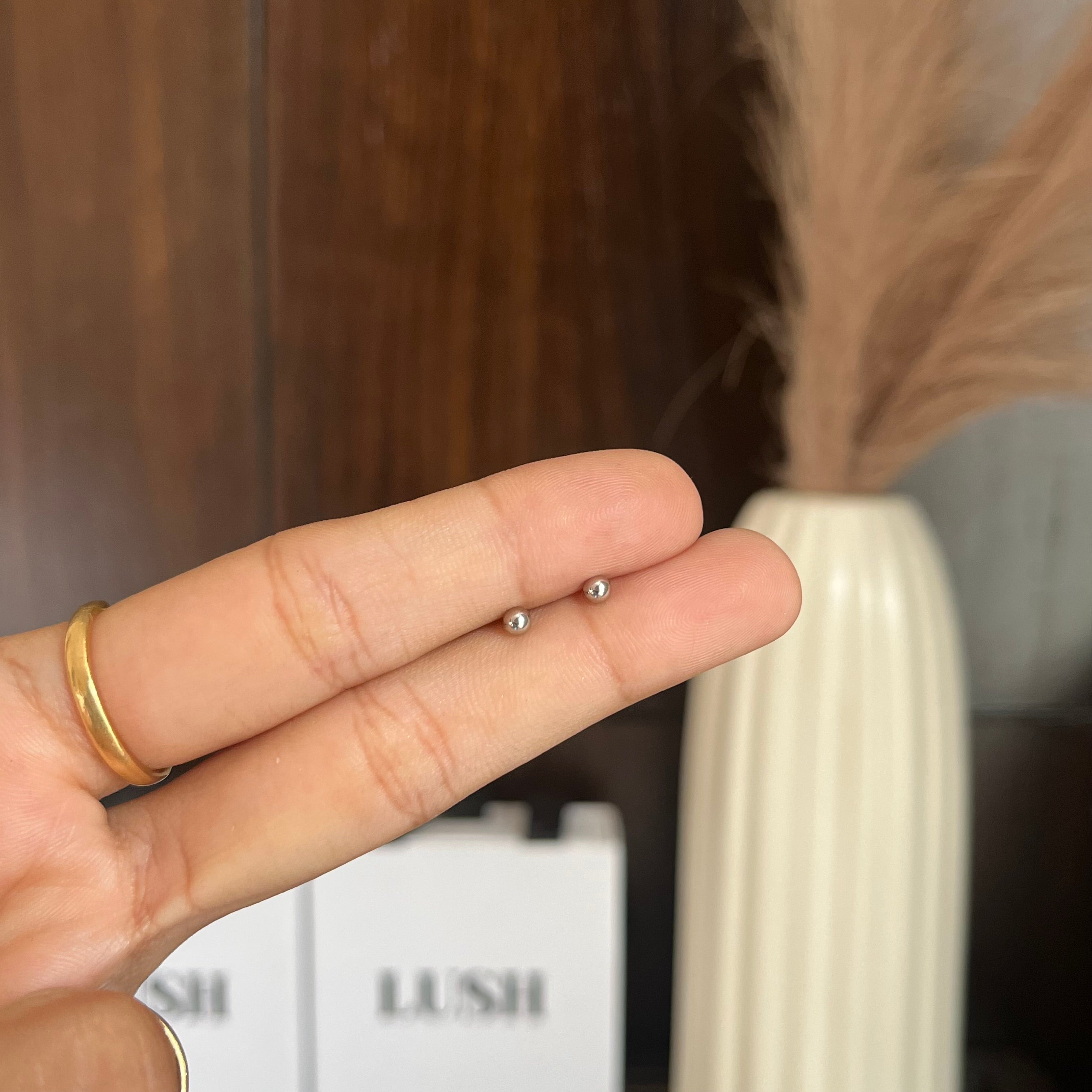 Dainty Sparkle Silver Studs (ball back)