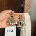 Regal Peacock Triple Jhumka Earrings