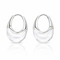 Clear Resin & Silver Sculptural Drop Hoops