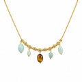 Earthy Bamboo & Stone Charm Necklace