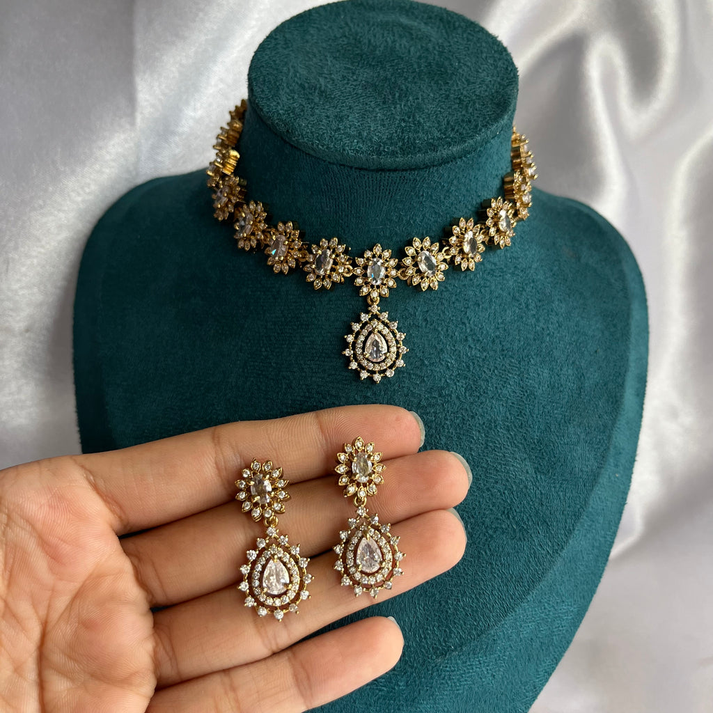 Celeste Bloom CZ Necklace Set