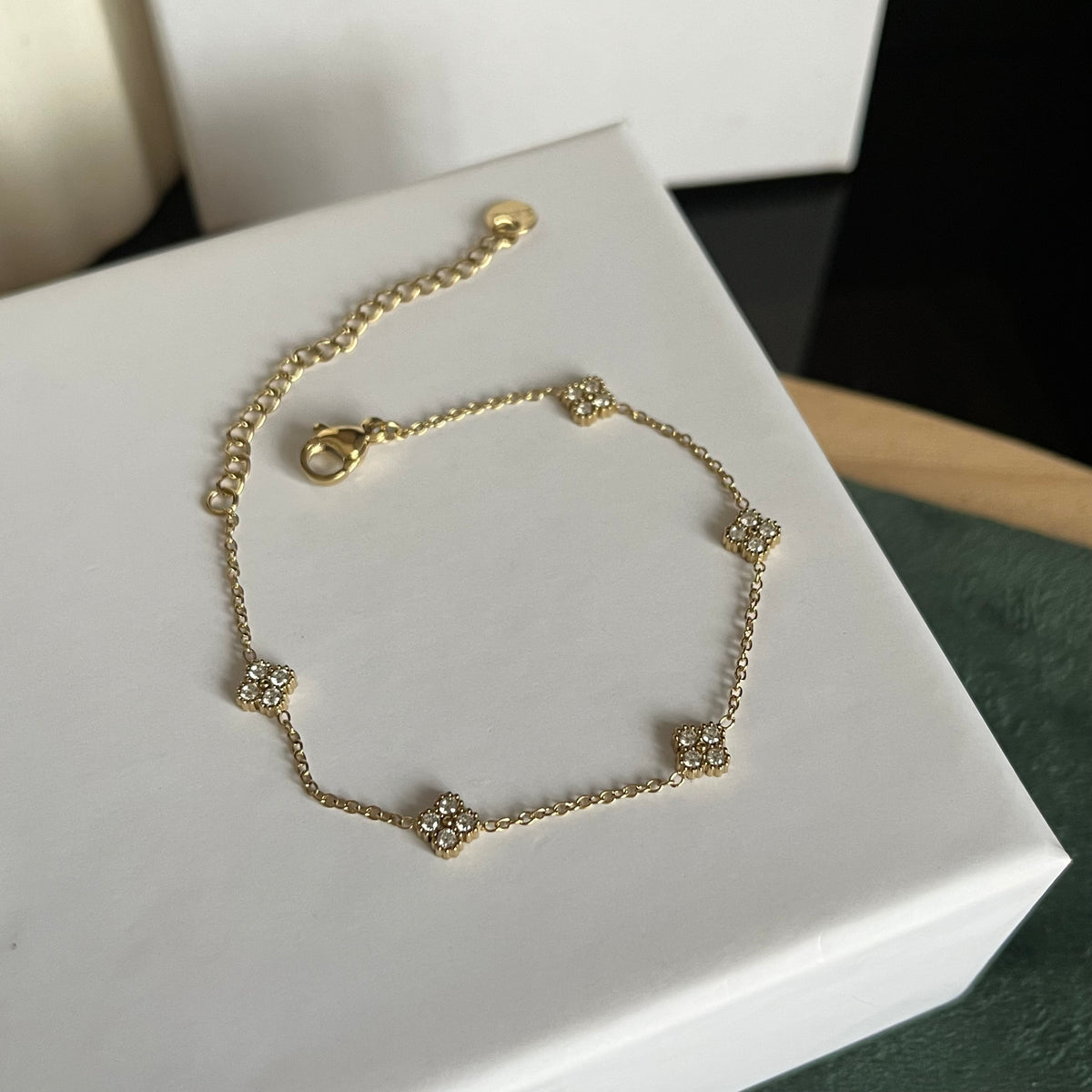 Floral Sparkle Set — Earrings & Bracelet