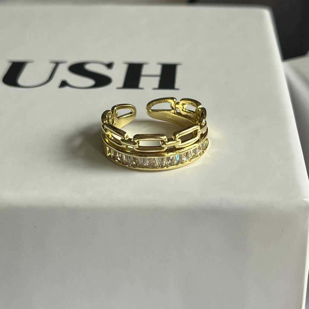 Crystal Duo Band Ring