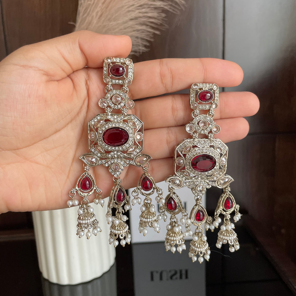 Noor Stone Jhumkas