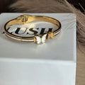 Golden Butterfly Crystal Bangle |Standard Size