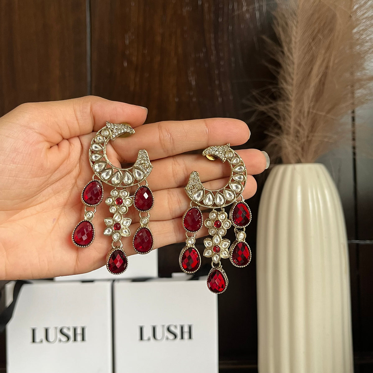 Crescent Chandbali Earrings