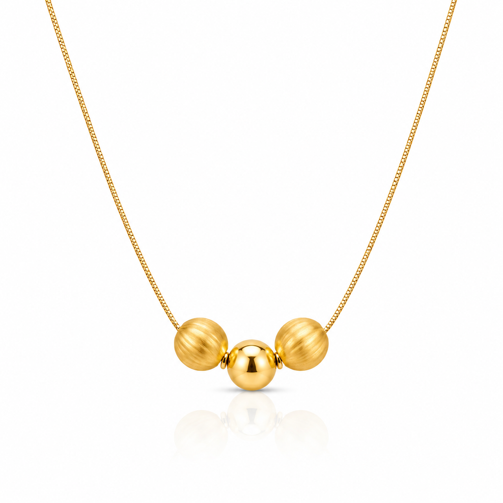 Trio Sphere Snake Chain Necklace
