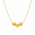 Trio Sphere Snake Chain Necklace