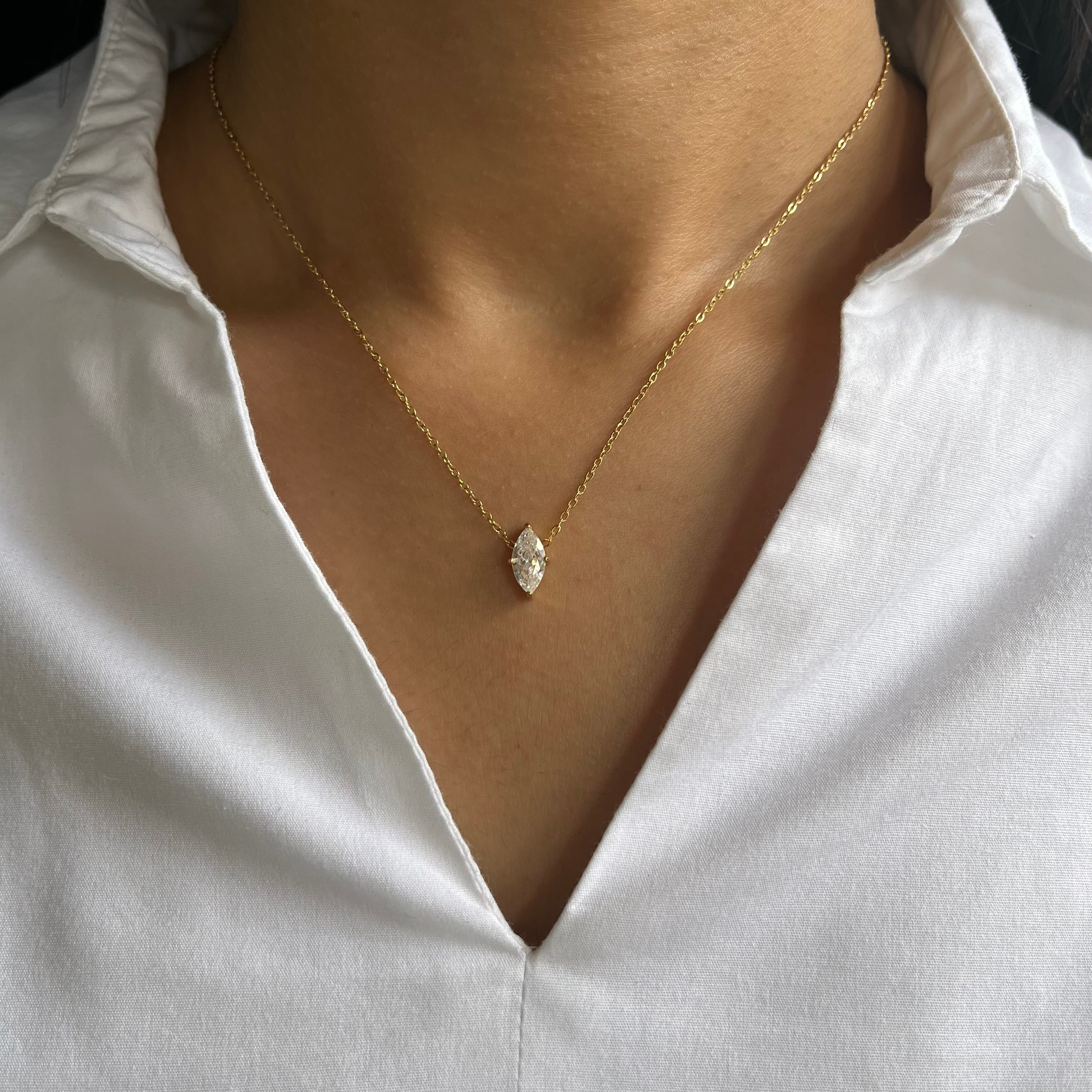 Marquise Solitaire Necklace