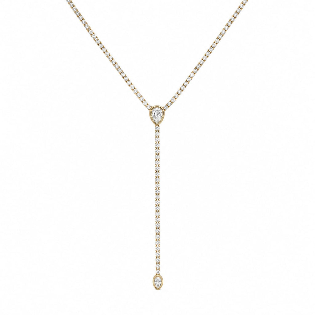 Minimalist Teardrop Crystal Y-Necklace