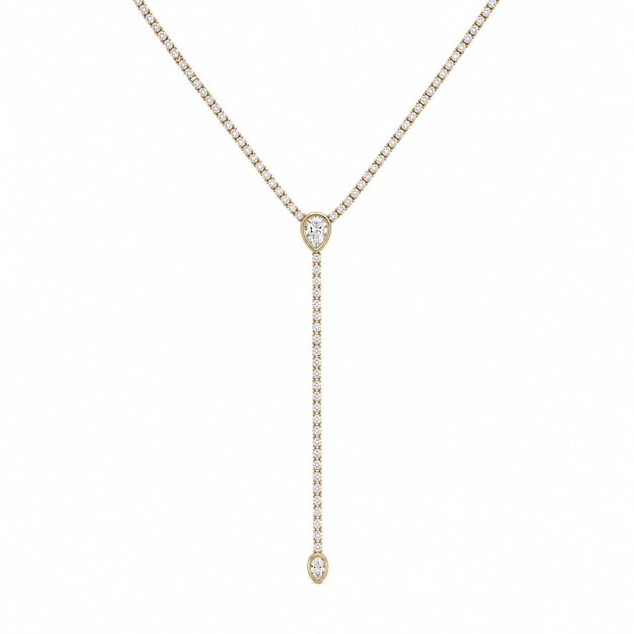 Minimalist Teardrop Crystal Y-Necklace