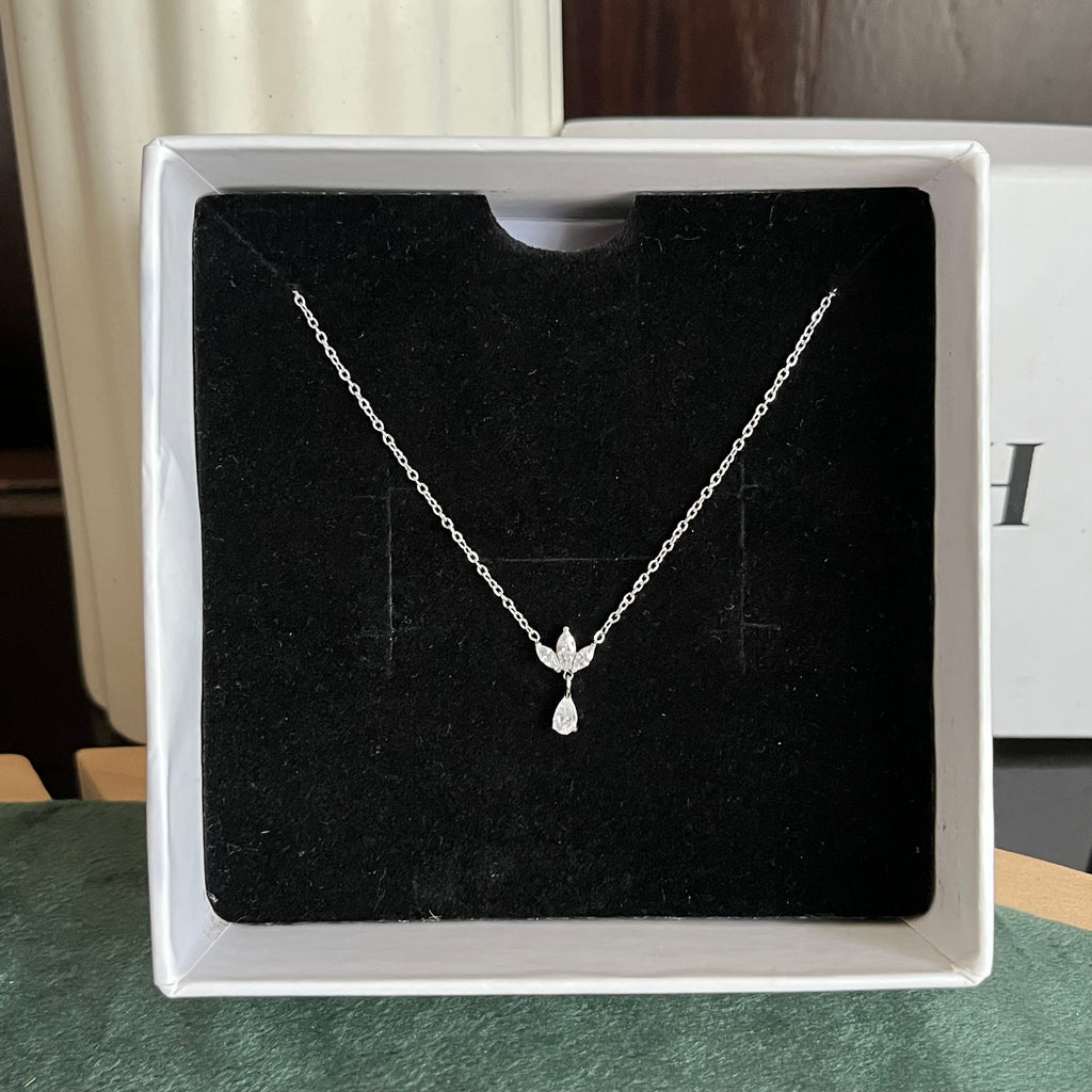 Crystal Petal Drop Necklace